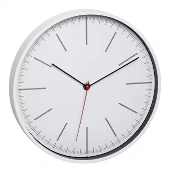 TFA Dostmann 60.3049.02 Apvalus baltas kvarcinis sieninis laikrodis