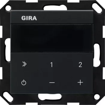 GIRA 2320005 UP Radio IP System 55 įleidžiamas interneto radijas su DAB+ ir FM, Bluetooth, Wi-Fi, Multiroom, matinė juoda