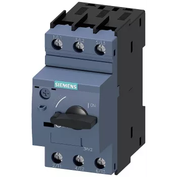 SIEMENS SIRIUS 3RV2 variklio starterio apsauginis įtaisas 1,1-1,6A 3 polių S00 varžtiniai gnybtai 3RV20211AA10