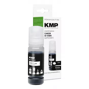 KMP PRINTTECHNIK suderinamas rašalo papildymo buteliukas, skirtas Canon GI-55BK (6292C001), juodas, 70 ml 1587,0001