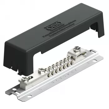 OBO BETTERMANN 1809 AM išlyginimo potencialo jungtis su metaline pėdute, 10 polių, pilka 5015105
