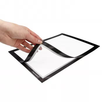 MAGNETOPLAN HOLTZ magnetofix dvipusis lipnus informacinis rėmelis, DIN A6, juodas, atverčiamas 1132112