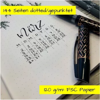 ONLINE Bullet Journal Spotlights Rose A5 taškinis tinklelis minkštu viršeliu daugiaspalvis 70042