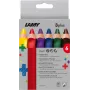 LAMY 3plus spalvoti pieštukai, 6 vienetų rinkinys, ergonomiški trikampiai, itin stori nelūžtantys švinukai, įvairių spalvų 1222002
