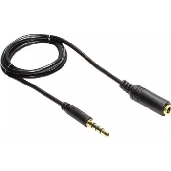 GoodConnections 3,5 mm 4 polių TRRS prailginimo kabelis, vyriškas į moterišką, 2 m, juodas AS-35V4B2