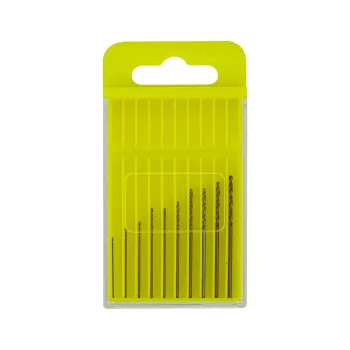 Donau Elektronik HSS-CO-200 HSS kobalto sukimo grąžtų rinkinys, 10 vienetų, 0,3–1,2 mm, DIN 338, cilindrinis kotas