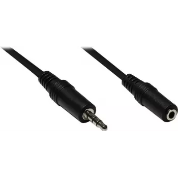 GoodConnections 3,5 mm garso prailginimo kabelis, vyriškas į moterišką, 3 polių, juodas, 2,5 m AS-35V25