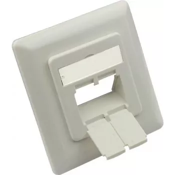 GoodConnections centrinis įdėklas 50x50mm su dangtelio rėmeliu 80x80mm tinklo lizdams, signalinė balta RAL9003 (GC-N0155)