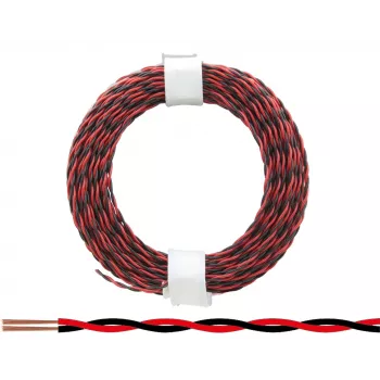 Donau Elektronik 210-10 Litz viela 2 x 0,04 mm² raudona/juoda 10 m