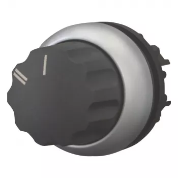 Eaton M22-WR-X92 pasirinkimo jungiklis, 2 padėčių, fiksuojamas, sukimosi rankenėlė, juodas
