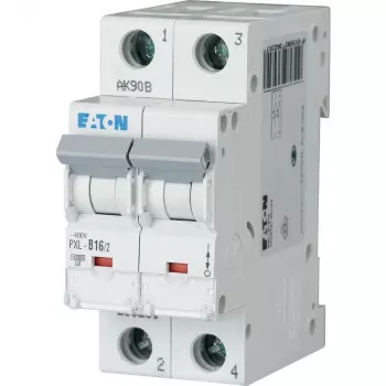Eaton PXL-B16/2 miniatiūrinis automatinis jungiklis, 16 A, 2 polių, B tipo, 10 kA, 230/400 V AC, DIN bėgelis 236231