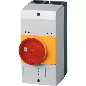 Eaton CI-PKZ0-GRM tuščias korpusas su avarinio stabdymo jungikliu, 158 x 80 x 126 mm, raudonas/geltonas 260104