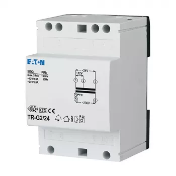Eaton 272484 TR-G2 Durų skambučio transformatorius 230V į 12-24V AC 2-1A DIN bėgelis