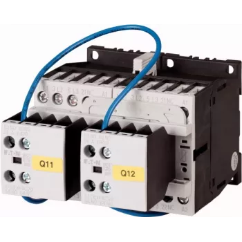 EATON reversinis kontaktorius 4 kW 400 V AC, 230 V 50 Hz ritė, 3 polių, 2NO+2NC, DIN bėgelis 278086