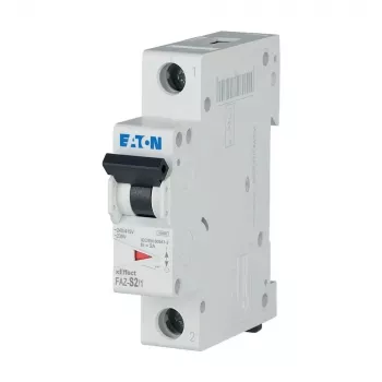 Eaton FAZ-S2/1 miniatiūrinis grandinės pertraukiklis 2 polių 1 A S tipo 10 kA 278607