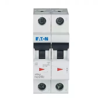 Eaton FAZ-C10/2 miniatiūrinis grandinės pertraukiklis (MCB), 10 A, 2 polių, C tipo, 400 V AC, 10 kA 278756