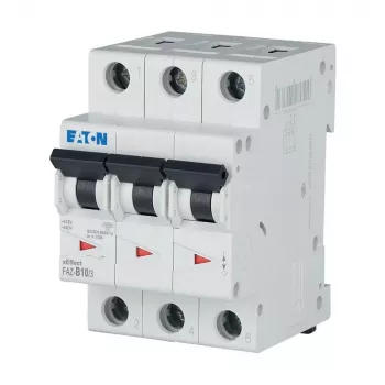 Eaton FAZ-B10/3 automatinis grandinės pertraukiklis, B tipo, 10 A, 3 polių, 10 kA 278843