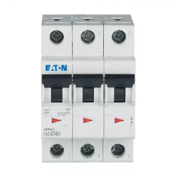 Eaton FAZ-C10/3 miniatiūrinis automatinis jungiklis C tipo 10 A 3 polių 278869