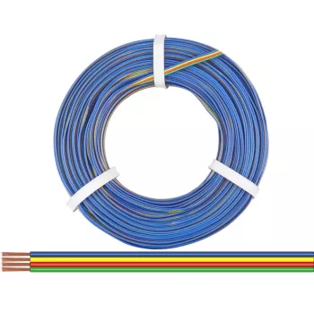 Donau Elektronik 418-50 Daugiaagė suvyta viela 4 x 0,14 mm², žalia/raudona/geltona/mėlyna, 50 m