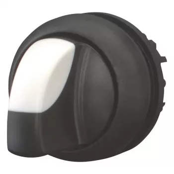 Eaton M22S-WRK4 selektoriaus jungiklio pavara, juoda, 3 padėčių, fiksuojamoji, plastikinis priekinis žiedas 279432