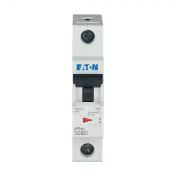 EATON FAZ-B2/1 miniatiūrinis automatinis jungiklis, 1 polius, B tipo, 2 A, 6 kA, 230/400 V AC, DIN bėgio montavimas, termomagnetinis 278523