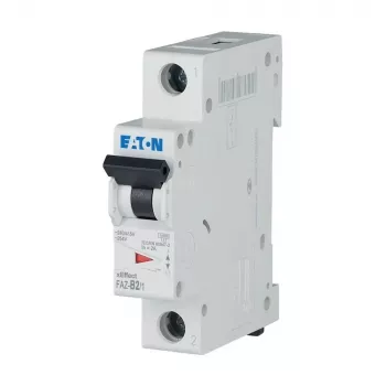 EATON FAZ-B2/1 miniatiūrinis automatinis jungiklis, 1 polius, B tipo, 2 A, 6 kA, 230/400 V AC, DIN bėgio montavimas, termomagnetinis 278523