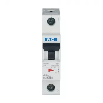 Eaton FAZ-C16/1 miniatiūrinis grandinės pertraukiklis (MCB), 1-polis, 16 A, C charakteristika 278561