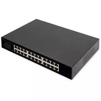 DIGITUS DN-80113-1 24 prievadų Gigabitinis komutatorius, 19 colių stovo, 48 Gbps, nevaldomas