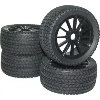 Reely 1:8 Buggy pilni ratai Street 10 stipinų juodi 4 vnt. (RA093SBA1)