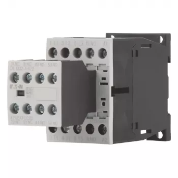 Eaton DILM12-32(24VDC) galios kontaktorius, 3 polių, 12 A, 24 V DC ritė, 1 NO + 2 NC, varžtiniai gnybtai, IP20, DIN bėgelio/varžtinis montavimas 276950