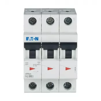 Eaton FAZ-B6/3 miniatiūrinis automatinis jungiklis B tipo 6 A 3 polių 10 kA 278841