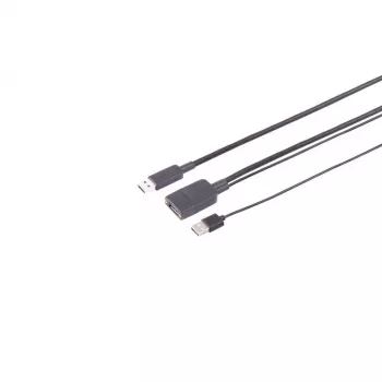 S CONN MAXIMUM CONNECTIVITY USB-A optinis prailginimo kabelis USB 3.2 Gen 2, A male to A female, 10 Gbps, 10,0 m, juodas (30-37075)