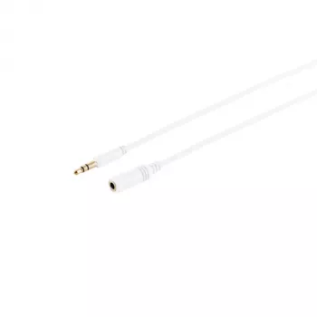S CONN MAXIMUM CONNECTIVITY 33982-W itin plonas 3,5 mm stereo garso prailginimo kabelis, vyriškas į moterišką, auksuoti kontaktai, baltas, 1,5 m
