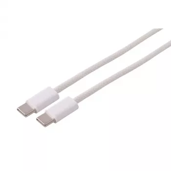 S CONN MAXIMUM CONNECTIVITY USB-C įkrovimo kabelis, 2.0, 60W, baltas, tekstilinis, 0,5m (14-21016)