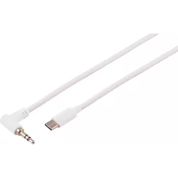 S CONN MAXIMUM CONNECTIVITY USB-C garso kabelis, 3,5 mm kampuotas jungtis, TRS, baltas, 2 m (14-06036)