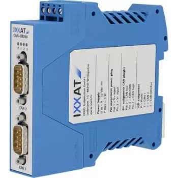 Ixxat CAN-CR200 CAN magistralės kartotuvas, 2 kanalų, 9-32 V DC, galvaninė izoliacija, DIN bėgelis 1.01.0067.44010