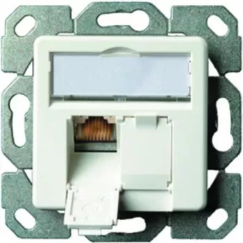 TELEGÄRTNER J00020A0523 AMJ-S Cat.6A ekranuotas įleidžiamas RJ45 lizdas, 2 prievadų, grynai baltas