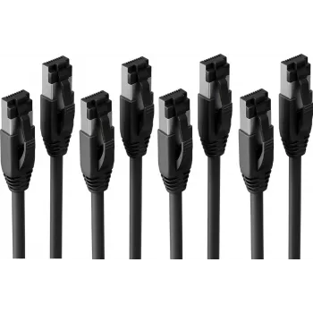 S CONN MAXIMUM CONNECTIVITY Cat. 8.1 F/FTP PIMF LSZH komutacinis kabelis, 10m, juodas, 4 vnt. paketas SC08-41075-4