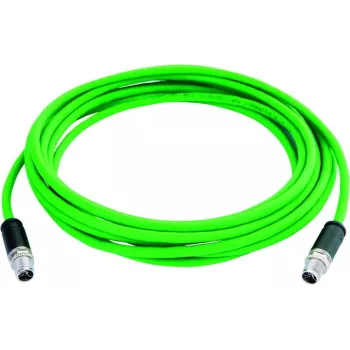 TELEGÄRTNER Cat.6A pramoninis Ethernet komutacinis kabelis, M12 X koduotas kištukas į M12 X koduotą kištuką, 1,0 m, PUR žalias L80000A0001