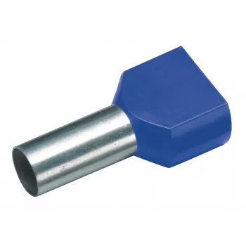 Cimco 187710 dviguba gnybtų mova 2,5 mm² dalinai izoliuota mėlyna 100 vnt.