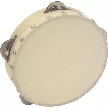 DIMAVERY DTH-704 Tamburinas 18 cm natūralaus medžio su plieniniais žvangučiais 26053174