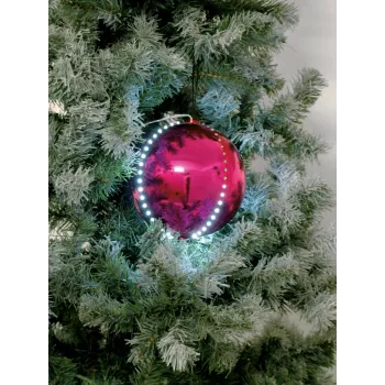 EUROPALMS LED sniego gniūžtė 8cm, rožinė, 5 vnt. rinkinys (83501238)