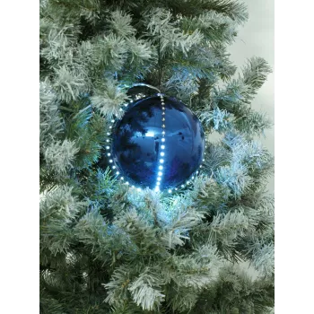 EUROPALMS LED sniego gniūžtės 8cm, tamsiai mėlynos, 5 dalių rinkinys 83501239
