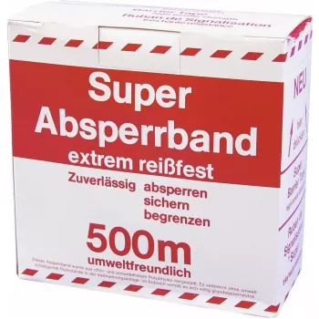 PRIEDAS Apsauginė juosta raudona/balta 500m x 75mm (3000596K)