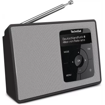 TechniSat DIGITRADIO 2 DAB+ FM Bluetooth laikrodis radijas juodas/baltas 0002/3910