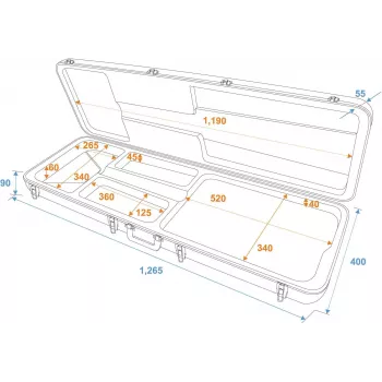 Dimavery ABS kietas dėklas elektrinei bosinei gitarai 26347650
