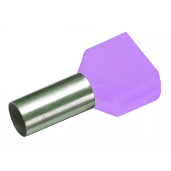 Cimco 187715 Dviguba gnybtų mova 0,25 mm² dalinai izoliuota violetinė (100 vnt.)