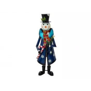 EUROPALMS Snowman su paltu, metalinis, 150cm, mėlynas 83314907