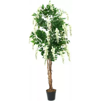 EUROPALMS dirbtinis auksinio lietaus medis, baltas, 150cm (82507105)