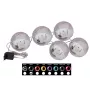 EUROPALMS LED sniego gniūžtė 8cm, juoda, 5 vnt. rinkinys (83501236)